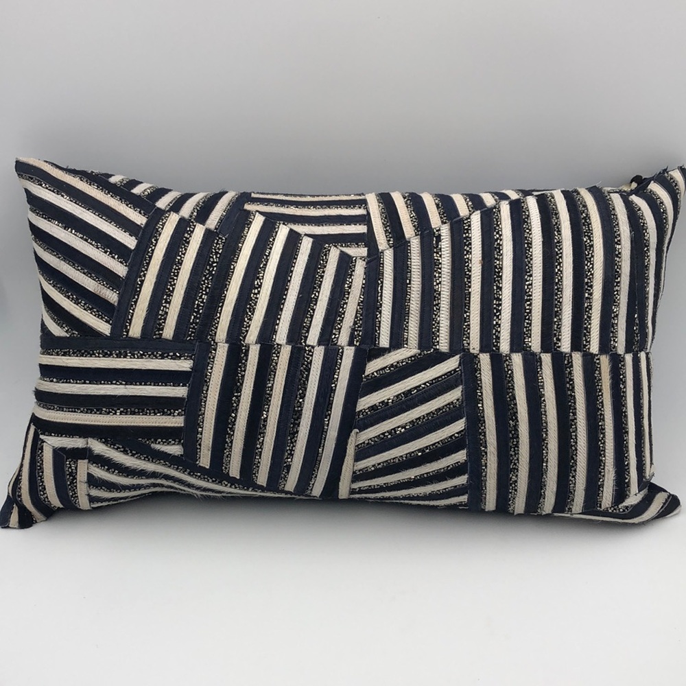 Callisto Home Beaded & Hide Accent Pillow